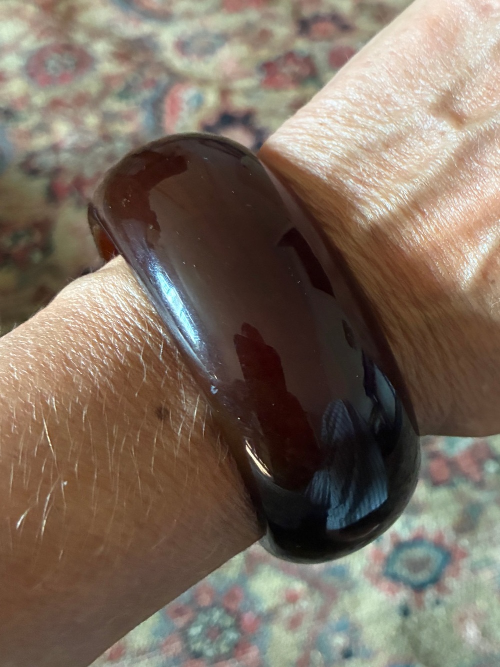 J. Crew Amber-Colored Chunky Bangle Cuff Bracelet